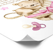 Teddy Bären Babybär sagen nicht Babydusche Poster (Ecke)