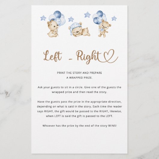 Teddy Bären Babydusche Links rechts (Rückseite)