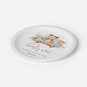 Teddy Bären Babydusche Pappteller (Schrägansicht)