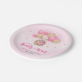 Teddy Bären Babydusche Pappteller (Schrägansicht)