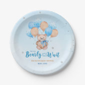 Teddy Bären Babydusche Pappteller (Vorderseite)