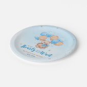 Teddy Bären Babydusche Pappteller (Schrägansicht)