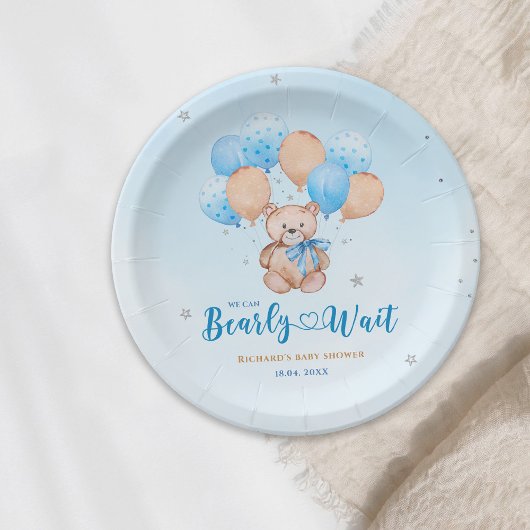 Teddy Bären Babydusche Pappteller