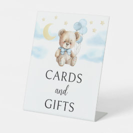 Teddy Bären Ballons Baby Junge Duschkarten Geschen Sockelschild