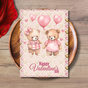 Teddy Bären Ballons Frohen Valentinstag Feiertagskarte