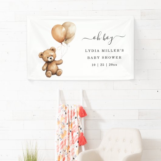 Teddy Bären Balloons Babydusche Geschlecht neutral Banner (Insitu)