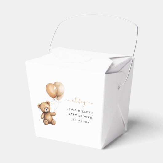 Teddy Bären Balloons Babydusche Geschlecht neutral Geschenkschachtel (Vorderseite)