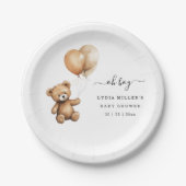 Teddy Bären Balloons Babydusche Geschlecht neutral Pappteller (Vorderseite)