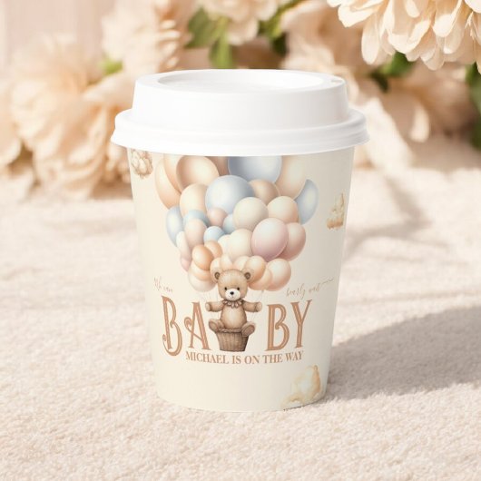 Teddy Bären Balloons frühes Warten Geschlecht neut Pappbecher