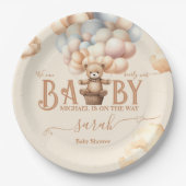 Teddy Bären Balloons frühes Warten Geschlecht neut Pappteller (Vorderseite)