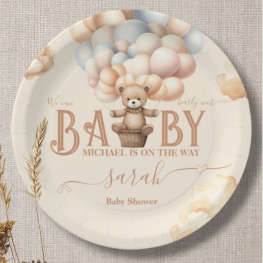 Teddy Bären Balloons frühes Warten Geschlecht neut Pappteller