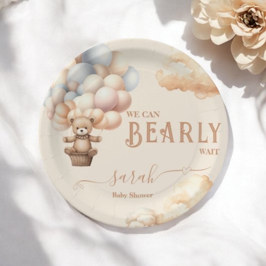 Teddy Bären Balloons frühes Warten Geschlecht neut Pappteller