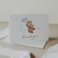 Teddy Bären Balloons Gender Reveal - Danke Karte