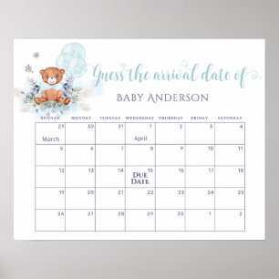 Teddy Bären Balloons Ratet den Fälligkeitskalender Poster