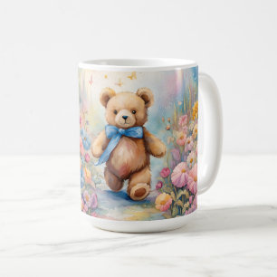 Teddy Bären beim Bummel in einem Teiggarten Kaffeetasse