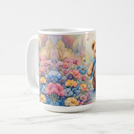 Teddy Bären beim Bummel in einem Teiggarten Kaffeetasse (Vorderseite Links)