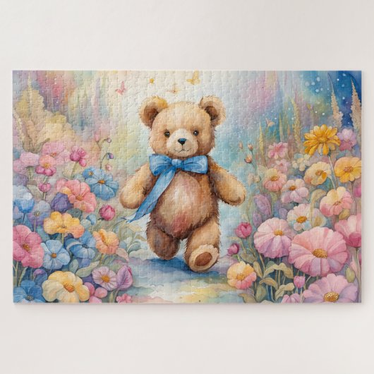 Teddy Bären beim Bummel in einem Teiggarten Puzzle (Horizontal)
