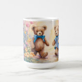 Teddy Bären beim Spazierengehen in einem Pastelgar Kaffeetasse (Mittel)