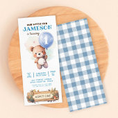 Teddy Bären blauer Ballon Beary First Geburtstag Einladung