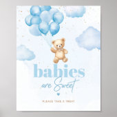 Teddy Bären Blue Ballons Babys sind süß Poster (Vorne)