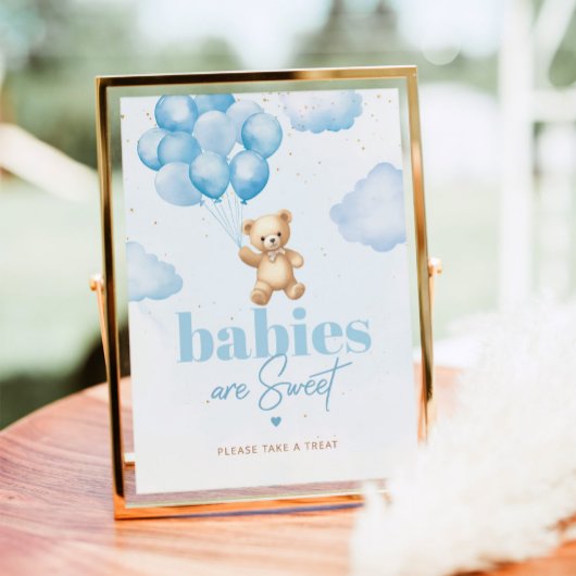 Teddy Bären Blue Ballons Babys sind süß Poster