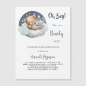 Teddy Bären Blue Moon Sky Luxus Babydusche Magneteinladung (Vorderseite)