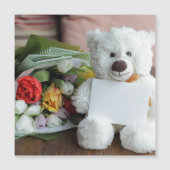 Teddy Bären Blume Liebe blüht Schicksal des Schick Magnetkarte (Vorderseite)