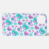 Teddy Bären Blume Pink Aqua Pad Fall Case-Mate iPhone Hülle (Rückseite (Horizontal))