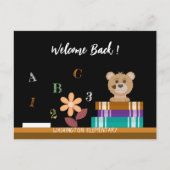 Teddy Bären Books Willkommen zurück zur Schule Pos Postkarte (Vorderseite)
