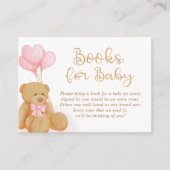 Teddy Bären BÜCHER FÜR BABY fordern rosa Balloons Begleitkarte (Vorderseite)