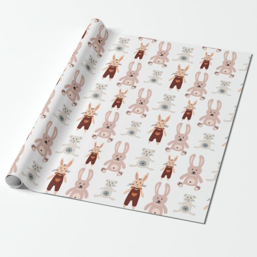 Teddy Bären Cat Toy Muster Packpapier (Ungerollt)