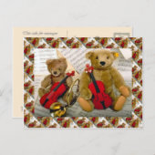 Teddy Bären, frühe Musiker Postkarte (Vorne/Hinten)