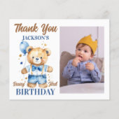 Teddy Bären Geburtstag danke Fotokarte (Vorderseite)