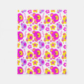 Teddy Bären Gesichter und Blume individuelle Name Fleecedecke (Vorderseite)