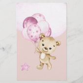 Teddy Bären Girl Dusche Baby Memory (Rückseite)