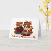 Teddy Bären glücklicher Geburtstag Karte (Gelbe Blume)