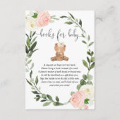 Teddy Bären grün rosa Blumenbücher Baby en Begleitkarte (Vorderseite)