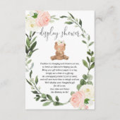 Teddy Bären Grün rosa Blumendusche Begleitkarte (Vorderseite)