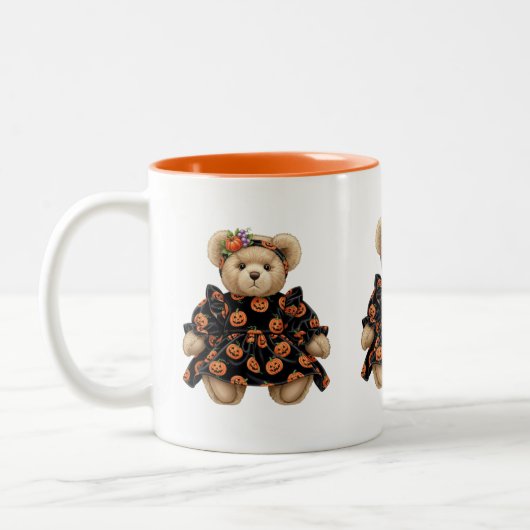 Teddy Bären Halloween von Natasha Us Zweifarbige Tasse (Links)