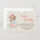 Teddy Bären Heißluftballon Blumenbuchanfrage Begleitkarte (Vorne/Hinten)