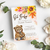Teddy Bären Herbst Blätterdusche Baby Einladung
