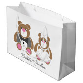 Teddy Bären Hochzeit niedlich Große Geschenktüte (Rückseite Schrägansicht)