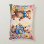 Teddy Bären in einem Pastelgarten Dekokissen (Rückseite(Vertikal))