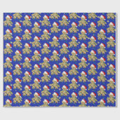 Teddy Bären in Weihnachtsbeleuchtung Geschenkpapier (Flach)