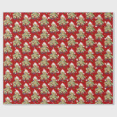 Teddy Bären in Weihnachtsbeleuchtung Geschenkpapier (Flach)