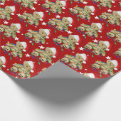 Teddy Bären in Weihnachtsbeleuchtung Geschenkpapier (Ecke)