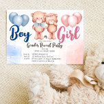 Teddy Bären Junge oder Mädchen Geschlecht zeigen B Einladung<br><div class="desc">Teddy Bär Junge oder Mädchen Geschlecht offenbaren Baby Dusche Einladung Vorlage. Zwei junge Mädchen und Jungen,  rosa und blaue Ballons für ein Geschlecht zeigen Party.</div>