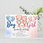 Teddy Bären Junge oder Mädchen Geschlecht zeigen B Einladung (Stehend Vorderseite)