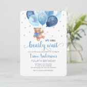 Teddy Bären können wir frühzeitig abwarten Baby Ge Einladung (Stehend Vorderseite)