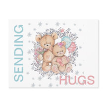 Teddy Bären LIEBE gut SENDING HUGS Postkarte